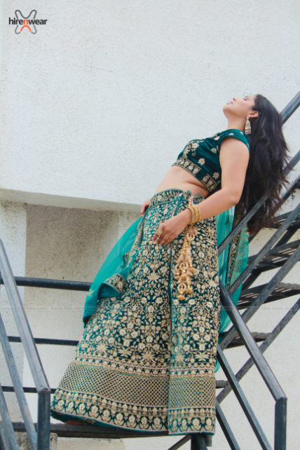 Morpankhi Color Lehenga (hnwbl116) - Hire n Wear